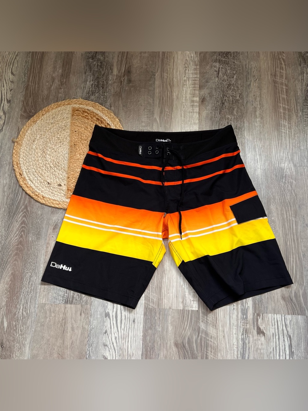 DA HUI Stripe Mens Board Shorts